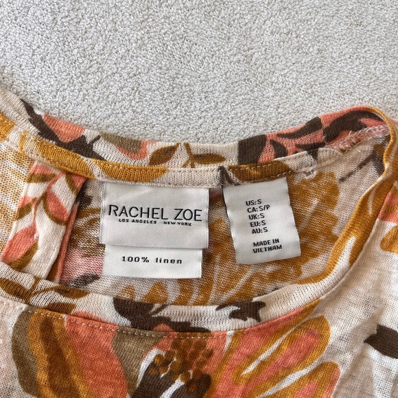 Rachel Zoe Linen Floral Print Sleeveless Top S - Picture 3 of 8